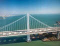 Aerial view of San Francisco-Oakland Bay Bridge from helicopter, CA Royalty Free Stock Photo