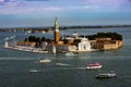 Aerial view at San Giorgio Maggiore island, Venice, Italy Royalty Free Stock Photo