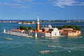 Aerial view of San Giorgio Maggiore Island in Venice, Italy Royalty Free Stock Photo