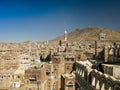 Aerial view of Sanaa old city Yemen Royalty Free Stock Photo