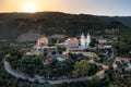 aerial view of the Sanctuary of our Lady of the Holy Fountain in Murcia in the morning sun