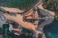 Aerial view of the Sanctuary of Truth in Pattaya, Thailand