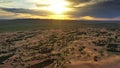 Aerial view of sand dunes Bayan Gobi in Mongolia