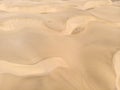 Aerial View of Sand Dunes in Gran Canaria with beautiful coast and beach, Canarian Islands, Spain