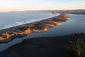 Aerial View of Sand Dunes and Morro Bay, California Royalty Free Stock Photo