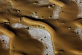 Aerial view of sand dunes with plants and salt Royalty Free Stock Photo