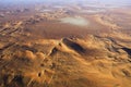 Aerial view of sand dunes at Rub Al Khali