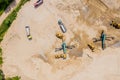 Aerial view of sand mining operation extracting a range of mineral sands Royalty Free Stock Photo