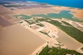 an aerial view of a sand quarry.