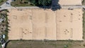 Aerial View of Sand Volleyball Courts with Players Royalty Free Stock Photo