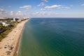 Aerial view of the sandy beach divided with waters in Fort Lauderdale, Florida Royalty Free Stock Photo