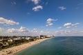 Aerial view of the sandy beach divided with waters in Fort Lauderdale, Florida Royalty Free Stock Photo