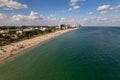 Aerial view of the sandy beach divided with waters in Fort Lauderdale, Florida Royalty Free Stock Photo