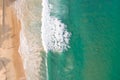 Aerial view sandy beach and waves Beautiful tropical sea in the morning summer season image by Aerial view drone shot High angle Royalty Free Stock Photo