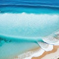 Aerial view of sandy clear turquoise Mediterranean Photo