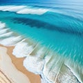 Aerial view of sandy clear turquoise Mediterranean Photo