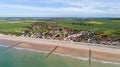 Aerial view of Sangatte beach, France