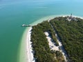 Aerial view of Sanibel beach Royalty Free Stock Photo