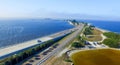 Aerial view of Sanibel Causeway, Florida Royalty Free Stock Photo