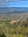 Panoramic view of Sant Benet de Montserrat Monastery, Catalonia, Spain. Royalty Free Stock Photo
