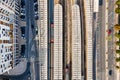 Aerial view of Santa Apolonia train station, view of the railways from top with building on site, Lisbon, Portugal Royalty Free Stock Photo