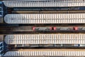 Aerial view of Santa Apolonia train station, view of the railways from top with building on site, Lisbon, Portugal Royalty Free Stock Photo