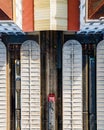 Aerial view of Santa Apolonia train station, view of the railways from top with building on site, Lisbon, Portugal Royalty Free Stock Photo