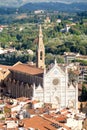 The Santa Croce Basilica and the historic centre of the medieval city of Florence in Italy Royalty Free Stock Photo