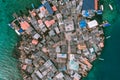 Aerial view of Santa Cruz del islote the most populated island in the world Royalty Free Stock Photo