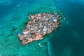 Aerial view of Santa Cruz del islote the most populated island in the world Royalty Free Stock Photo