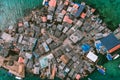 Aerial view of Santa Cruz del islote the most populated island in the world Royalty Free Stock Photo