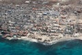 Aerial view at Santa Maria city from airplane, Cape Verde