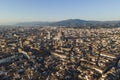 Aerial view of Santa Maria del Fiore cathedral in Florence downtown, Tuscany, Italy Royalty Free Stock Photo