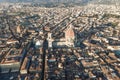 Aerial view of Santa Maria del Fiore cathedral in Florence downtown, Tuscany, Italy Royalty Free Stock Photo