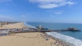 Aerial view of Santa Monica Pier and beach, California Royalty Free Stock Photo