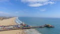 Aerial view of Santa Monica Pier and coastline, California Royalty Free Stock Photo