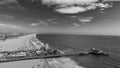 Aerial view of Santa Monica Pier and coastline, California Royalty Free Stock Photo