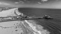 Aerial view of Santa Monica Pier and coastline, California Royalty Free Stock Photo