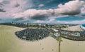 Aerial view of Santa Monica Pier and Skyline, California, USA Royalty Free Stock Photo