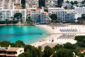 Aerial view of Santa Ponsa beach and hotels, Mallorca Royalty Free Stock Photo