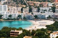 Aerial view of Santa Ponsa and the beach, Mallorca Royalty Free Stock Photo