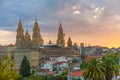 Aerial view on Santiago de Compostela Cathedral, Galicia, Spain Royalty Free Stock Photo