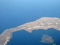 Aerial view of Santorini island, Greece Royalty Free Stock Photo