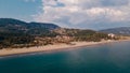 aerial view of Sarigerme Sarced Beach in turkey Royalty Free Stock Photo