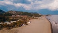 aerial view of Sarigerme Sarced Beach in turkey Royalty Free Stock Photo