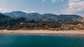 aerial view of Sarigerme Sarced Beach in turkey Royalty Free Stock Photo