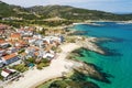 Aerial view of Sarti on the Sithonia peninsula, in the Chalkidiki , Greece