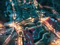 Aerial view Sarzhyn Yar, Kharkiv city winter park