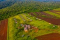 Aerial view of Sasakwa Lodge at Singita Grumeti Reserves in Tanzania near Kilimanjaro volcano Royalty Free Stock Photo