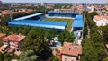 The aerial view of the Satdio Paolo Mazza in the city of Ferrara Italy